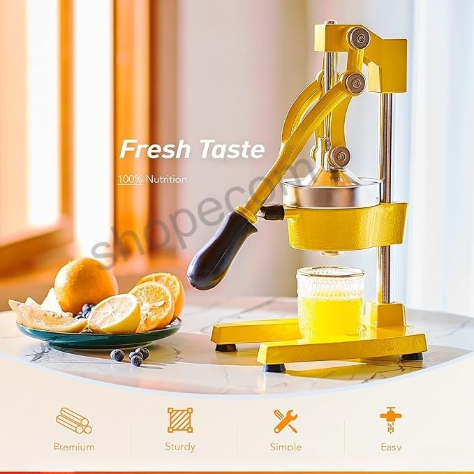 SHOPECOM Hand Press Juicer Machine Manual Orange Juicer and Professional Citrus Juicer for Orange Juice Pom Lime Lemon Juice Commercial Lemon Squeezer and Orange Crusher Easy to Clean - Image 2