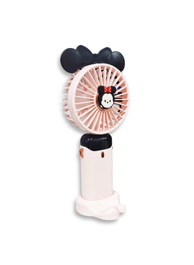 Cute cartoon portable fan, 5 different cooling speeds with LED display showing the speed level, openable head, equipped with a scented disc for refreshing breeze, USB rechargeable for easy use, lightweight and portable design with a lanyard to hang it around the neck, base to fix it on the table, safe material and suitable for children and adults, perfect gift for summer - Image 3