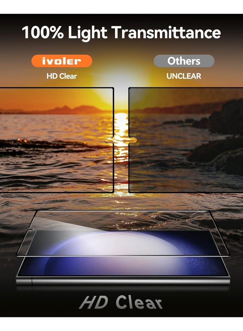 KASTWAVE Tempered Glass Screen Protector, for Samsung Galaxy S24 Ultra, 2 Pack 5G, Full Coverage, Transparent HD Clear Anti-Scratch - Image 5