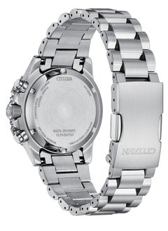 CITIZEN Promaster Sky Chrono Mens Watch CA4660-61A – Silver-Tone Dial with Red, Black & White Accents, Slide-Rule Bezel, 40mm, Eco-Drive, Chronograph, 200M WR  - Image 4