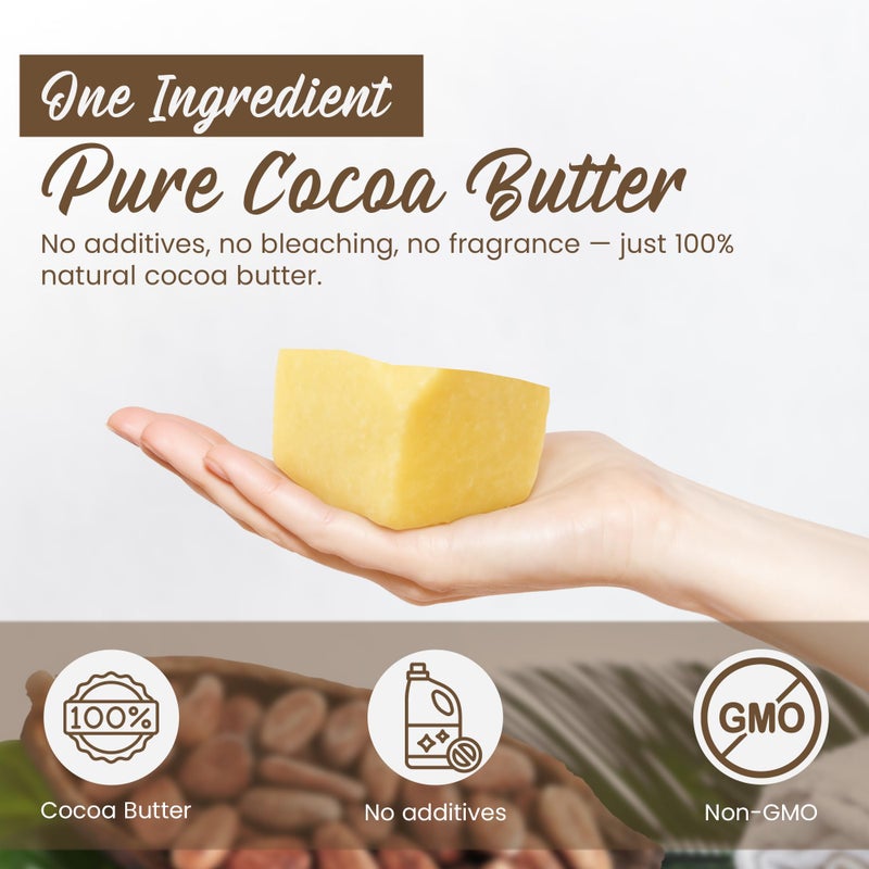 Saaqin 2 Lb Cocoa Butter: Pure, Raw, Unprocessed. Incredible Quality and Scent. Use for Lotion, Cream, Lip Balm, Oil, Stick, or Body Butter. NON-GMO By SaaQinÂ® - Image 3