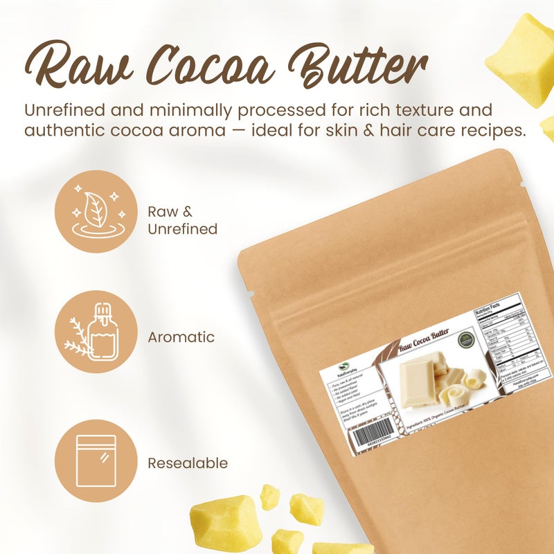 Saaqin 2 Lb Cocoa Butter: Pure, Raw, Unprocessed. Incredible Quality and Scent. Use for Lotion, Cream, Lip Balm, Oil, Stick, or Body Butter. NON-GMO By SaaQinÂ® - Image 2