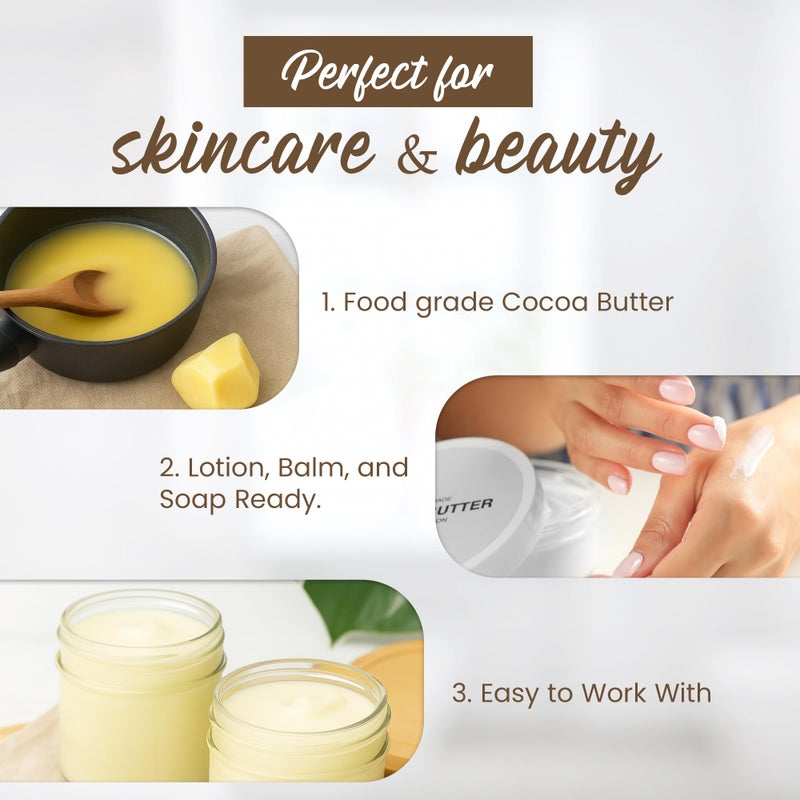 Saaqin 2 Lb Cocoa Butter: Pure, Raw, Unprocessed. Incredible Quality and Scent. Use for Lotion, Cream, Lip Balm, Oil, Stick, or Body Butter. NON-GMO By SaaQinÂ® - Image 4