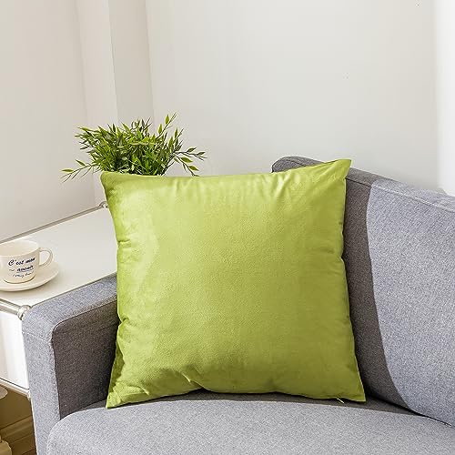 RainRoad Bright Green Throw Pillows Covers Set of 2 Soft Velvet Decorative Pillow Covers 18x18 Inch for Couch Bed (Bright Green, 18" x 18"(Pack of 2)) - Image 5