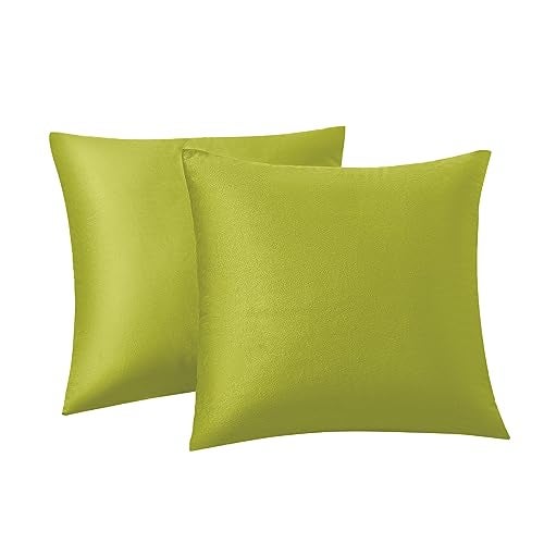 RainRoad Bright Green Throw Pillows Covers Set of 2 Soft Velvet Decorative Pillow Covers 18x18 Inch for Couch Bed (Bright Green, 18" x 18"(Pack of 2)) - Image 1