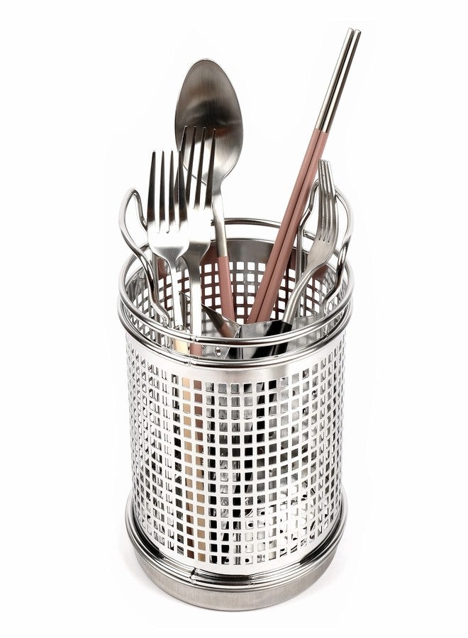 LENITH Stainless Steel Kitchen Round Utensil Holder - Weighted Base for Stability - Utensil Crock With Removable Divider for Easy Cleaning (Round Tulip) - Image 1