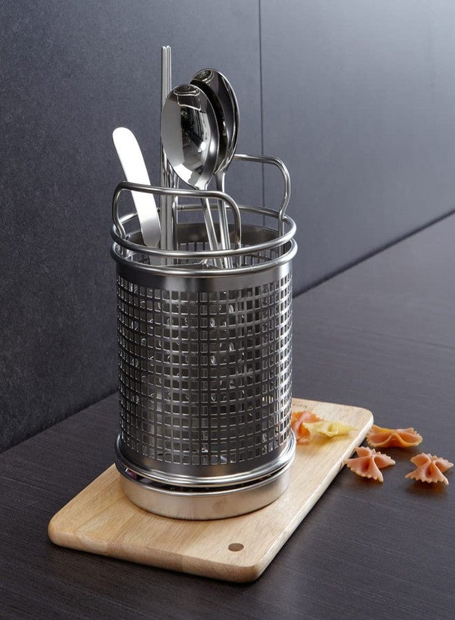 LENITH Stainless Steel Kitchen Round Utensil Holder - Weighted Base for Stability - Utensil Crock With Removable Divider for Easy Cleaning (Round Tulip) - Image 3