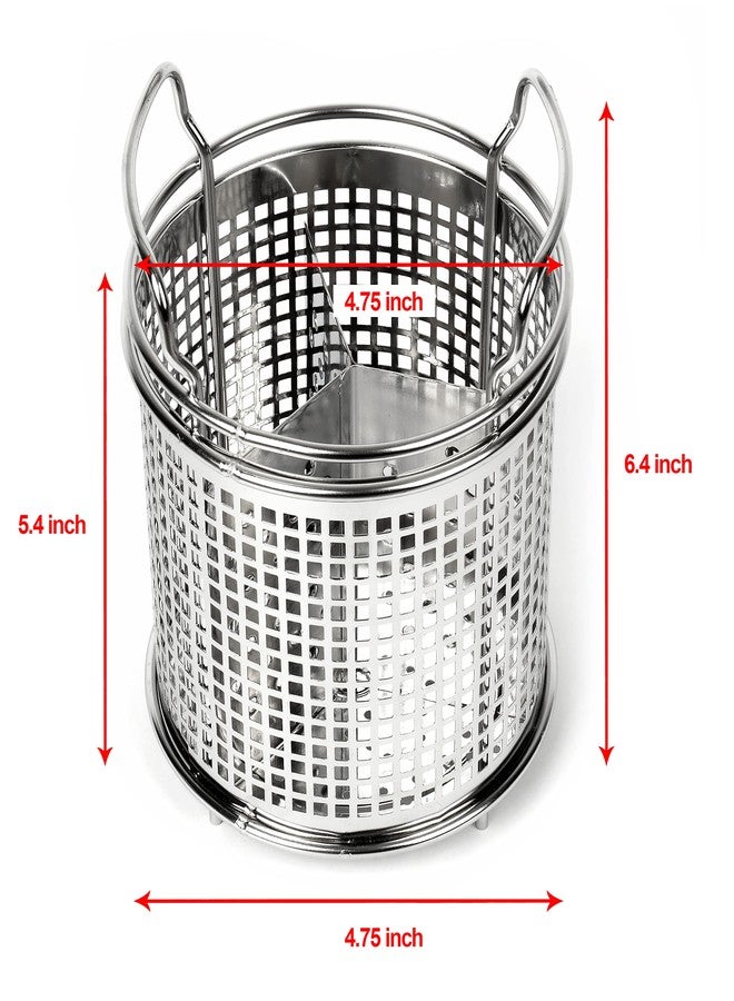 LENITH Stainless Steel Kitchen Round Utensil Holder - Weighted Base for Stability - Utensil Crock With Removable Divider for Easy Cleaning (Round Tulip) - Image 2