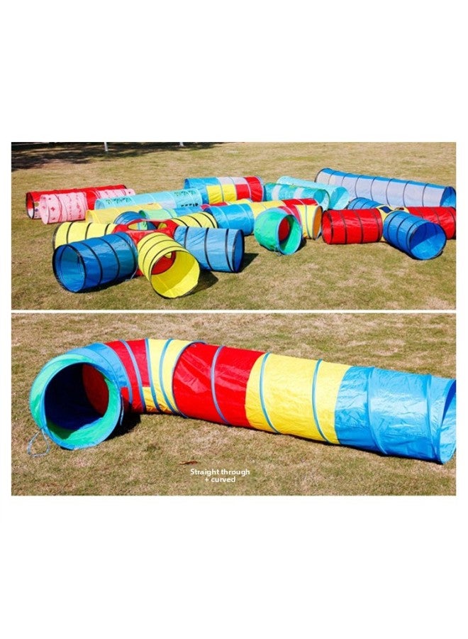 Baby Early Education Sensory Training Equipment Sunshine Tunnel Children's Toy Drilling Hole Crawling Tube Parent-child Interactive Game House-Color:Small Half Net 48 * 90cm