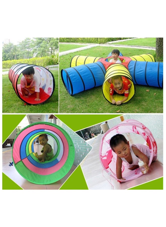 Baby Early Education Sensory Training Equipment Sunshine Tunnel Children's Toy Drilling Hole Crawling Tube Parent-child Interactive Game House-Color:Small Half Net 48 * 90cm