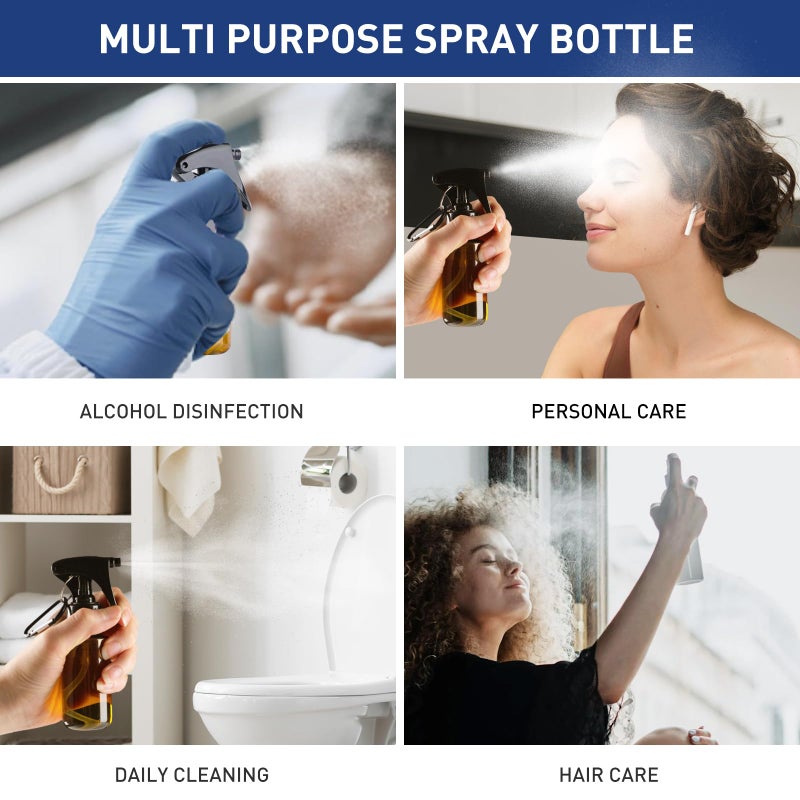 TANSHINE Small Spray Bottle 50ml, Travel Size Mini Fine Mist Water Spray Bottles, Portable Hand Sanitiser Alcohol Spray Bottle, Plastic Refillable Empty Face Mister Spray Bottles with Clip, 5pcs - Image 3