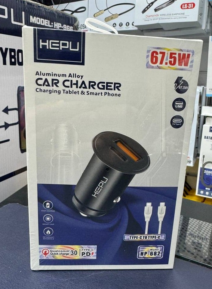 HEPU 67.5W Fast Charging Car Charger