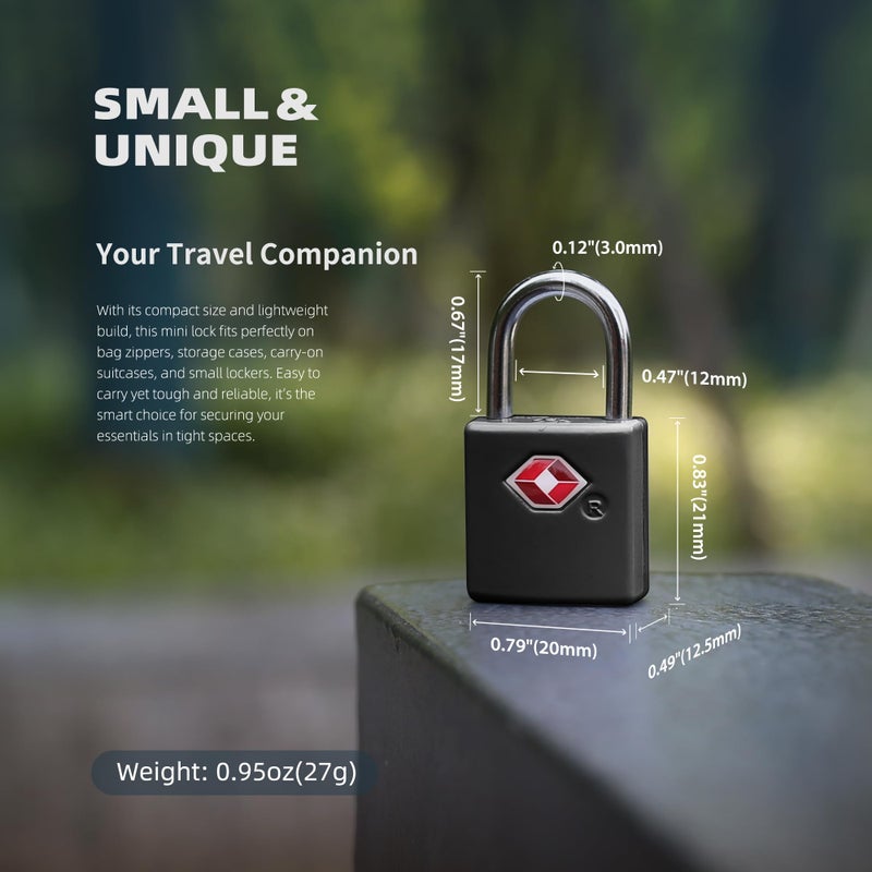 UP Security TSA Locks for Luggage with Keys, Luggage Locks TSA Approved 4 Pack, International Travel Essentials, Small Padlock with Key, Mini Padlock for Suitcase, Backpack, Bag, Zipper, Case, Box - Image 2