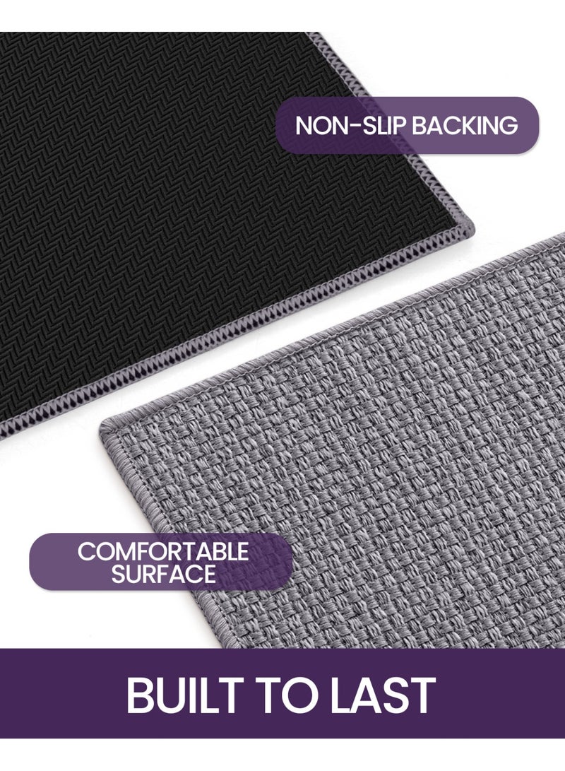 DEXI Kitchen Mats and Rugs Non Slip, 60x180 cm Washable Absorbent Thin Woven Runner Rug for Sink, Laundry Room, Hallway, Grey - Image 5