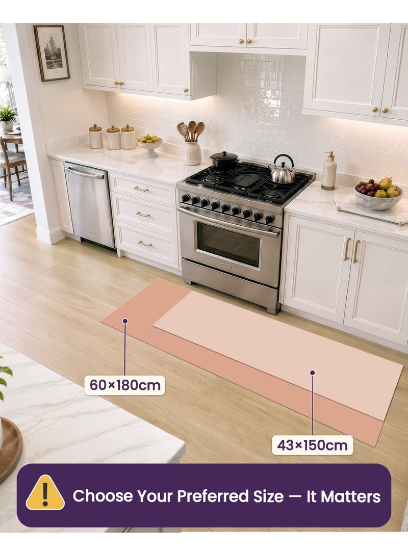 DEXI Kitchen Mats and Rugs Non Slip, 60x180 cm Washable Absorbent Thin Woven Runner Rug for Sink, Laundry Room, Hallway, Grey - Image 3
