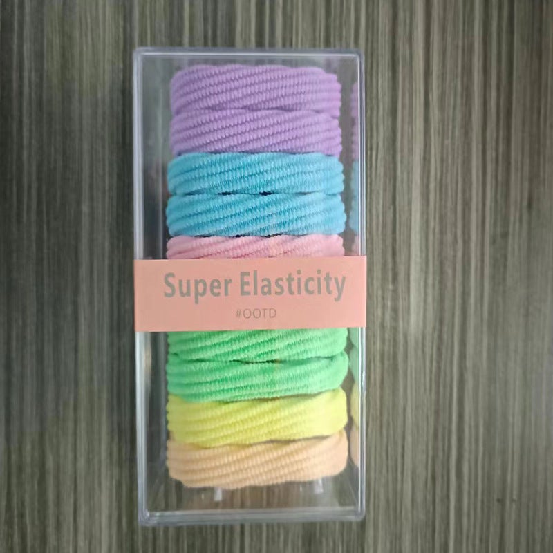 Loquat Durable Elastic Hair Ties Boxed Set Macaron color 5 color 10 boxed】
