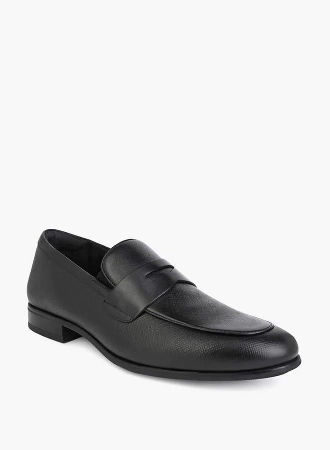دوتشيني Men Textured Leather Loafers