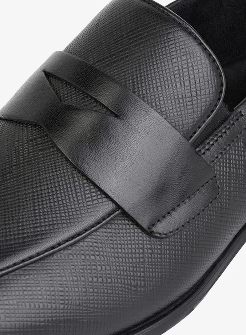 DUCHINI BLACK Men Textured Leather Loafers for Men | Best Price UAE
