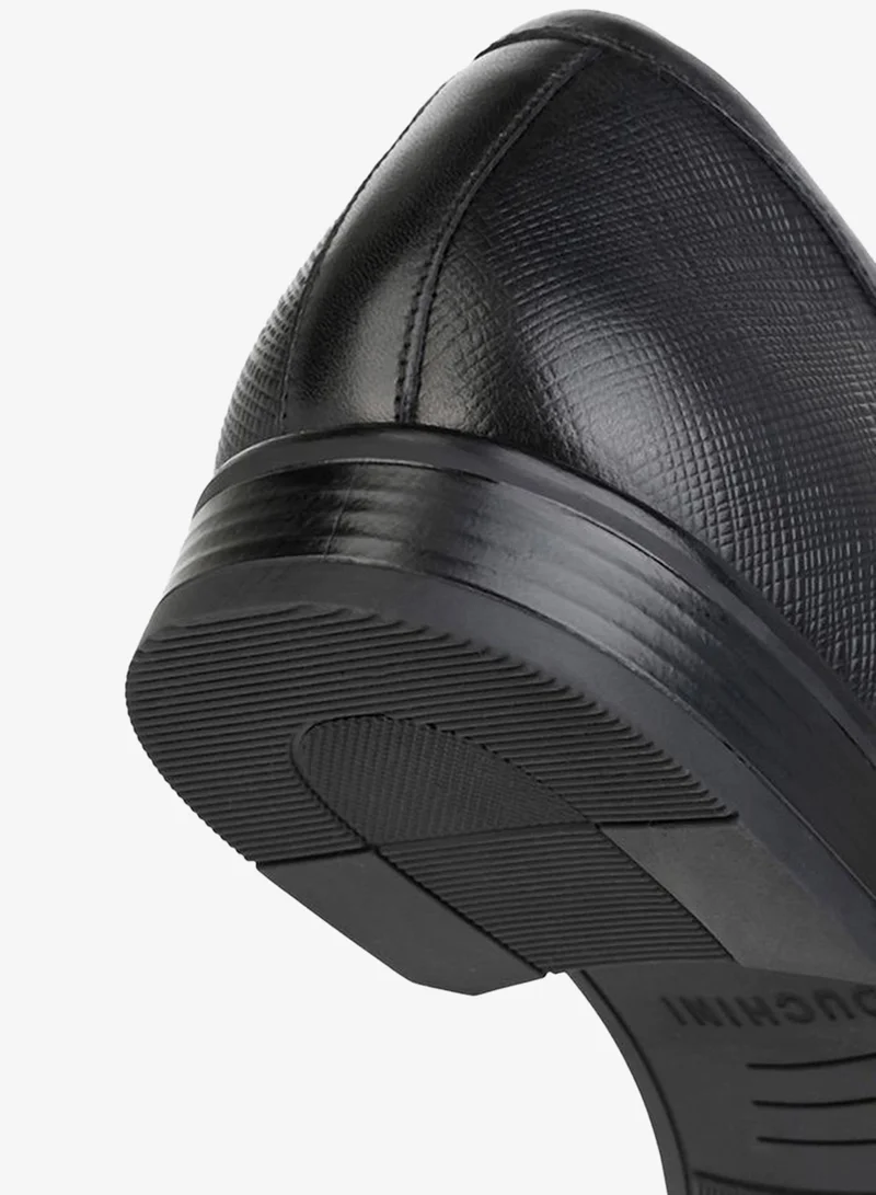 DUCHINI BLACK Men Textured Leather Loafers for Men | Best Price UAE