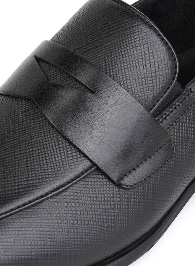 DUCHINI Men Textured Leather Loafers - Image 4
