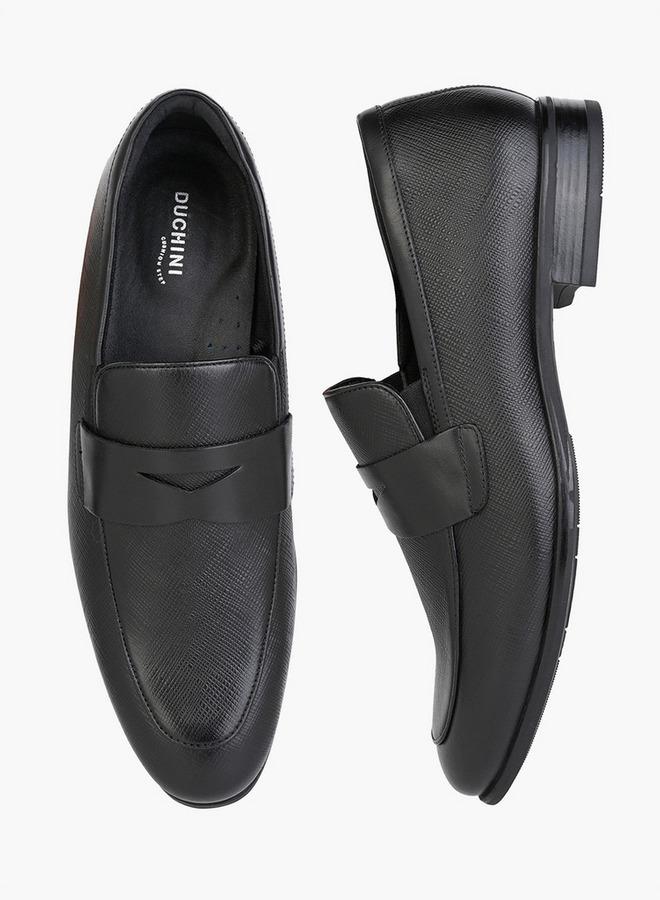 DUCHINI Men Textured Leather Loafers - Image 1