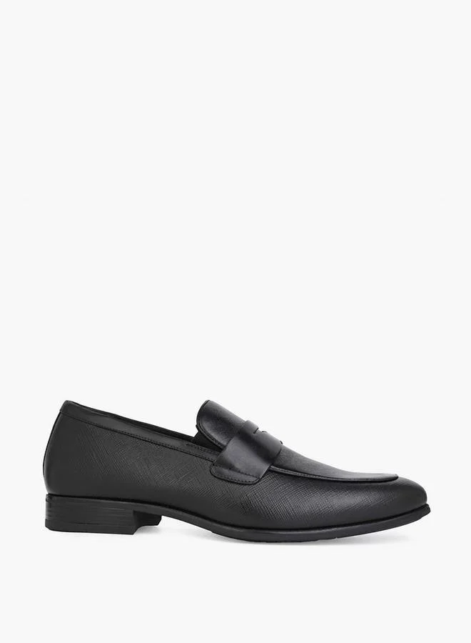 Duchini BLACK Men Textured Leather Loafers for Men | Best Price UAE