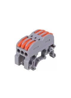 Elitco - DIN Terminal Blocks 3 in 3 Out, 0.08-4mm2 Orange Universal Wiring Connector Lever Connectors for Electrical Wires
