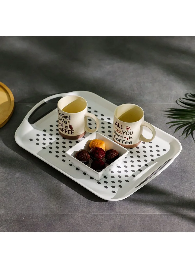 DANUBE HOME Danube Essential Rectangular Non-Slip Serving Tray - Grey/White