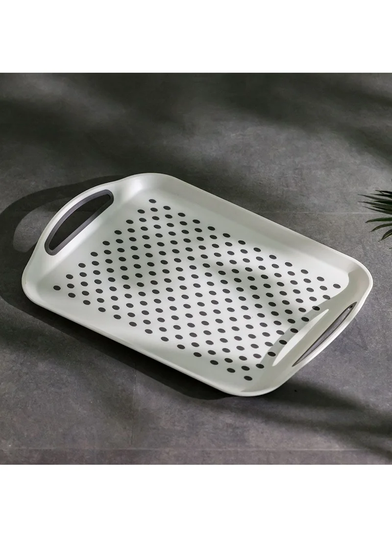 DANUBE HOME Danube Essential Rectangular Non-Slip Serving Tray - Grey/White