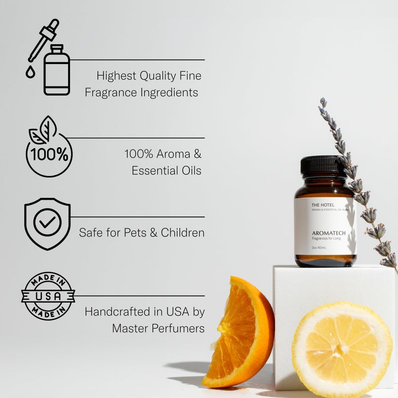 AromaTech The Hotel Aroma Essential Oil Blend, Pure Aromatherapy with Peach, Lavender & Pine, for Diffuser & Humidifier - 0.3 fl oz, 10 mL - Image 3