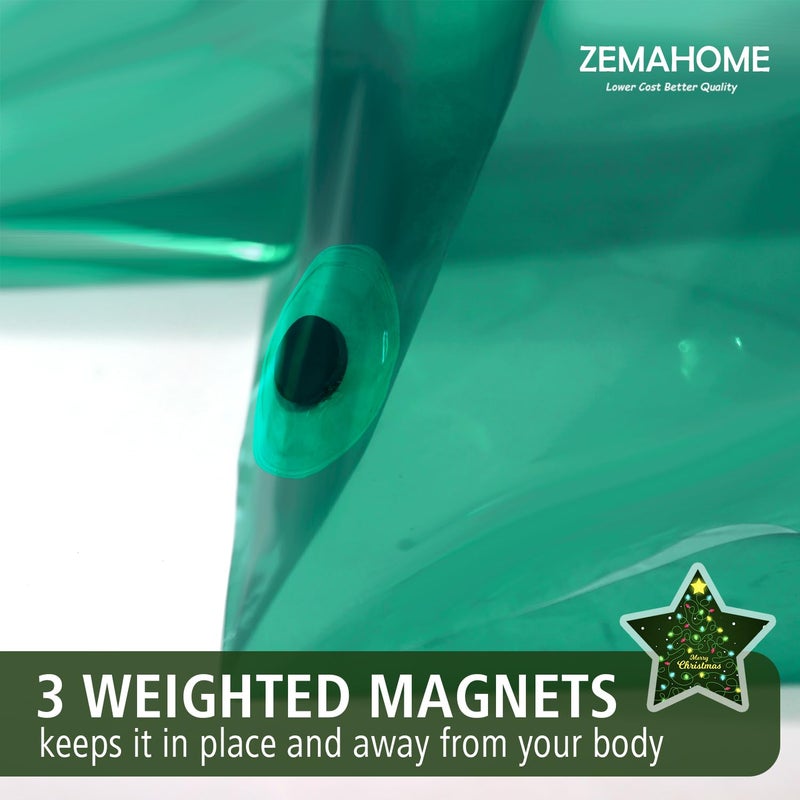 ZEMAHOME Green Holographic 3D EVA Shower Curtain Liner Glitter Star, 72x72 Premium Light Weight Plastic Bathroom Shower Curtain with Rustproof Metal Grommets for Shower Stall, Bathtubs(No Hooks) - Image 5