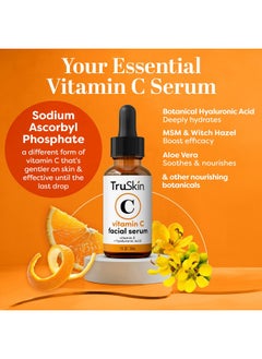 TruSkin Naturals TruSkin Vitamin C Serum - Anti Aging Facial Serum with Vitamin C, Hyaluronic Acid, Vitamin E & More - Brightening Serum for Dark Spots, Even Skin Tone, Eye Area, Fine Lines & Wrinkles, 1 Fl Oz  - Image 3