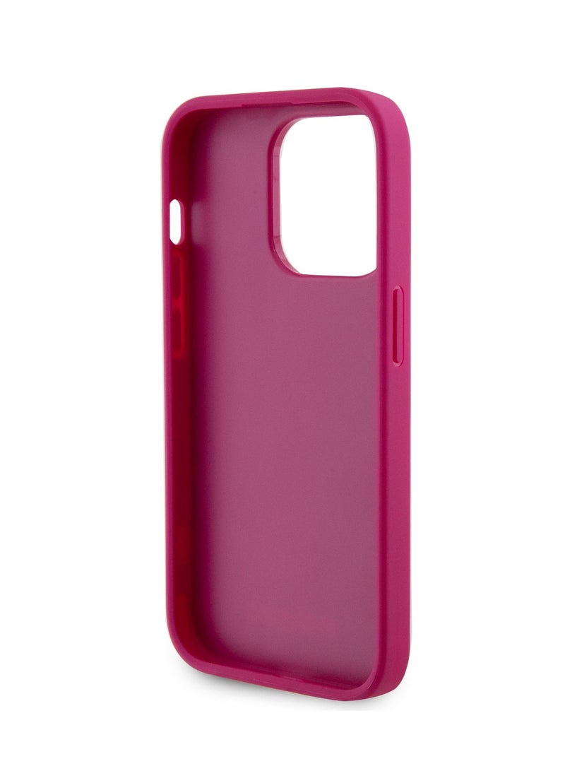GUESS PU Case with Metal 4G Strass Logo for iPhone 15 Pro - Pink - Image 4
