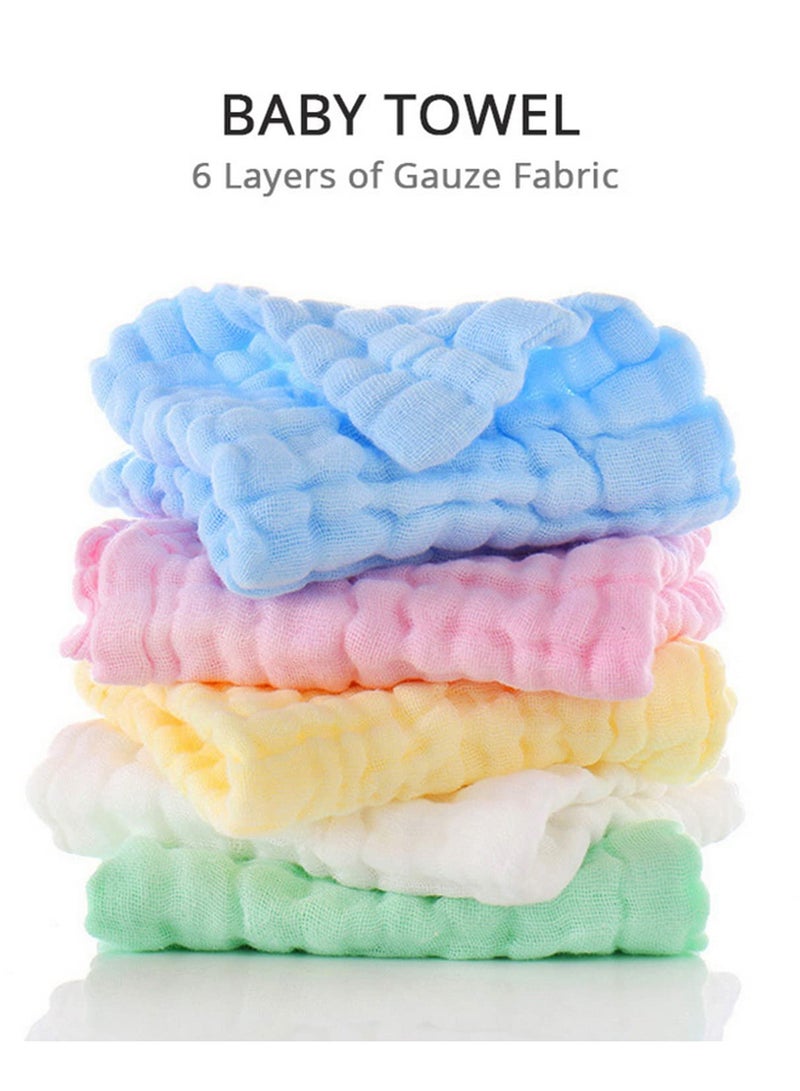 10 Pack Premium Muslin Baby Washcloths Soft Gentle Face Towels and Bibs for Newborn Infant Reusable Wipes Ideal for Sensitive Skin Care - Image 2