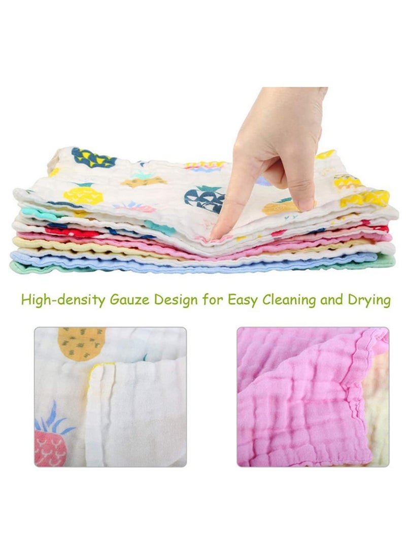 10 Pack Premium Muslin Baby Washcloths Soft Gentle Face Towels and Bibs for Newborn Infant Reusable Wipes Ideal for Sensitive Skin Care - Image 5