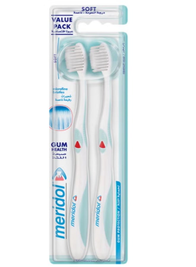 Toothbrush Gum Protection Soft Pack of 2 Manual Toothbrushes