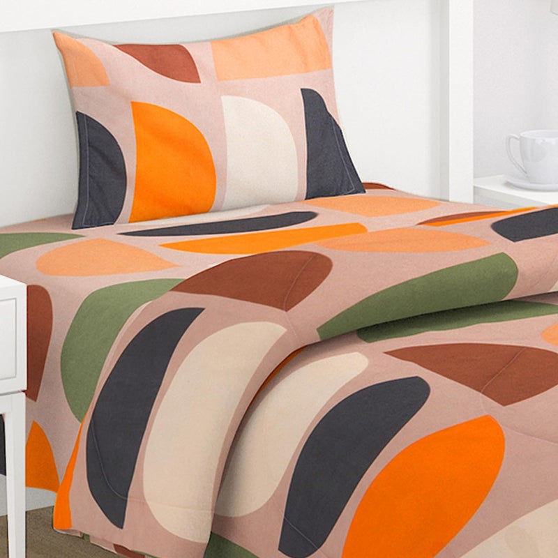 HOKIPO Super Soft Glace Cotton AC Comforter/Blanket/Duvet/Bedding Set for Single Bed with 1 Flat Bedsheet and 1 Pillow Cover, 220 GSM (IN-570-D1) - Image 3