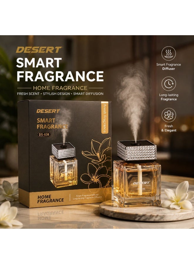 موزع العطر الذكي DESERT DS-838، جهاز تعطير للمنزل برذاذ عطري ناعم، توزيع طويل الأمد للعطر، تصميم أنيق وديكوري