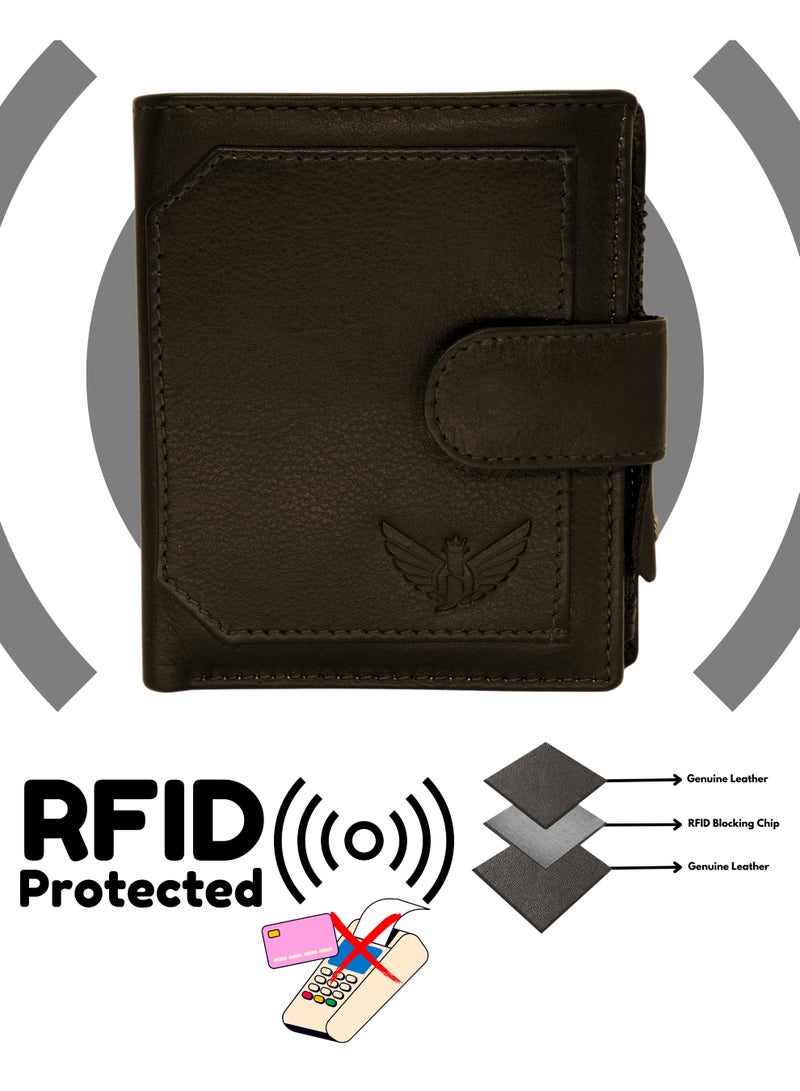 جيلدان محفظة جلدية أصلية JILDAAN للرجال مع حجب RFID مع 10 فتحات لبطاقات الائتمان ، 1 بطاقة سهلة الوصول ، 2 مقصورات نقدية وجيب سحاب 1 ، محفظة تأتي مع صندوق هدايا. - Image 3