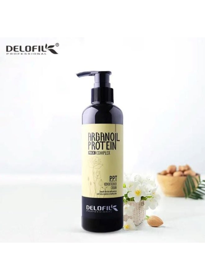 DELOFIL Professional - Argan Oil PPT Daily Hair Cream with Collagen & Keratin, Nourishing & Anti-Frizz - 260ml. - Image 4