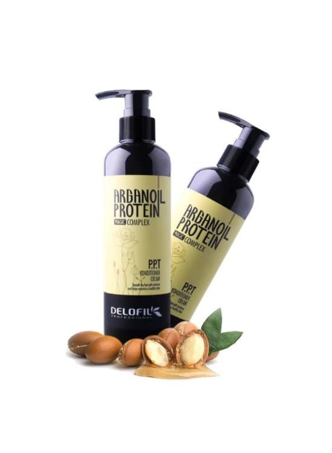 DELOFIL Professional - Argan Oil PPT Daily Hair Cream with Collagen & Keratin, Nourishing & Anti-Frizz - 260ml. - Image 5