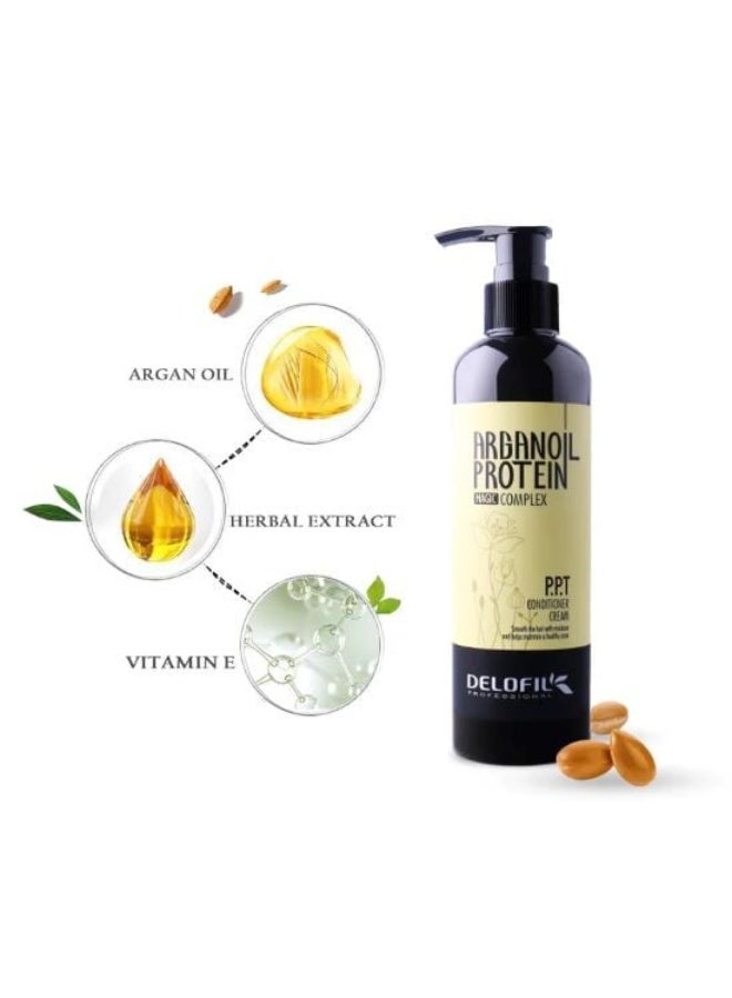 DELOFIL Professional - Argan Oil PPT Daily Hair Cream with Collagen & Keratin, Nourishing & Anti-Frizz - 260ml. - Image 3
