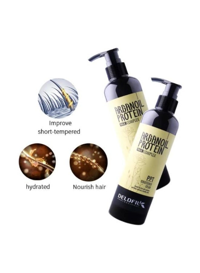 DELOFIL Professional - Argan Oil PPT Daily Hair Cream with Collagen & Keratin, Nourishing & Anti-Frizz - 260ml. - Image 2