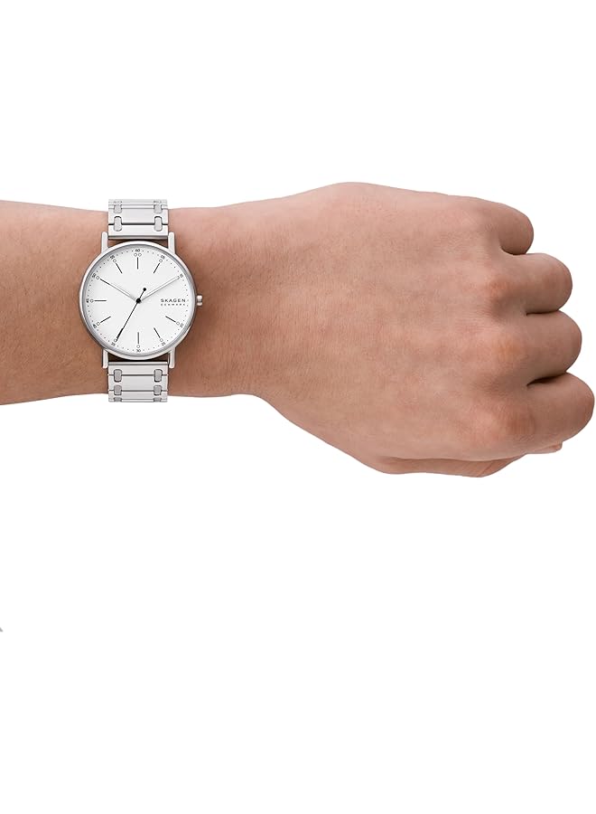 سكاجين ساعة سيجنتشر مينيماليست للرجال بسوار من الفولاذ المقاوم للصدأ أو حزام من الجلد - Image 4