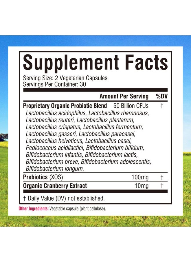 Innate Vitality - Probiotics for Women, 50 Billion CFUs, 17 Proven Strains, 60 Veggie Caps, Formulated with Prebiotics and Cranberry Extract,Non-GMO, Supports Vaginal, Digestive and Immune Health - Image 1