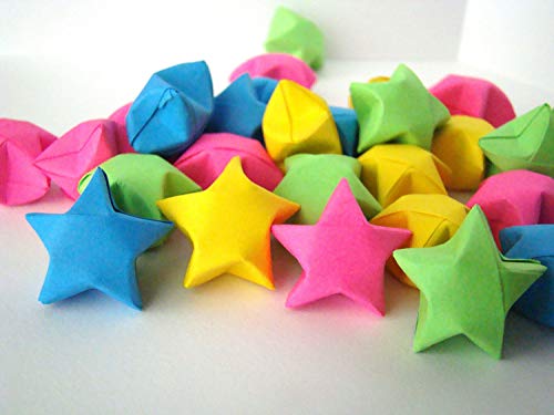 Kingsnow Rainbow Origami Lucky Paper Stars- 200pcs Bright Color Origami Dream Stars/Handmade Wishing Star/Party Wedding Supply/Home Decor/Embellishment - Image 5