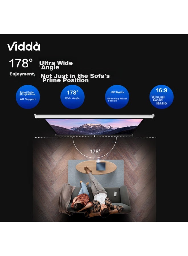 Vidda 100-inch Photon Electric Projection Screen, Professional Three-color Laser Projection Compatible, Electric Remote Control, Anti-rolling Edge, More Durable, Compatible With Hisense C2 Series/m2 Pro - Image 5