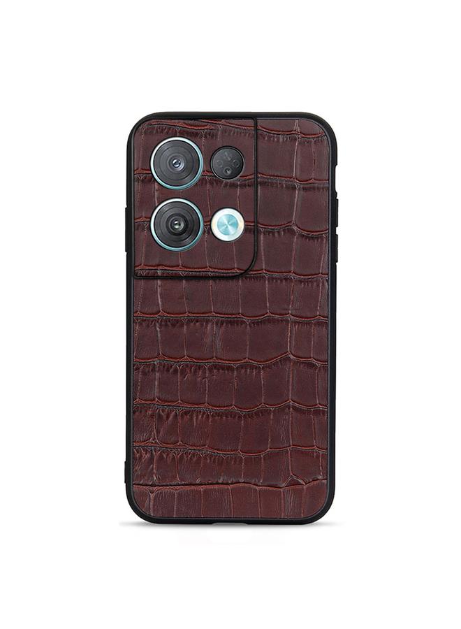 S-TOP Case For OPPO Reno8 Crocodile Texture Genuine Leather Phone Case - Image 1