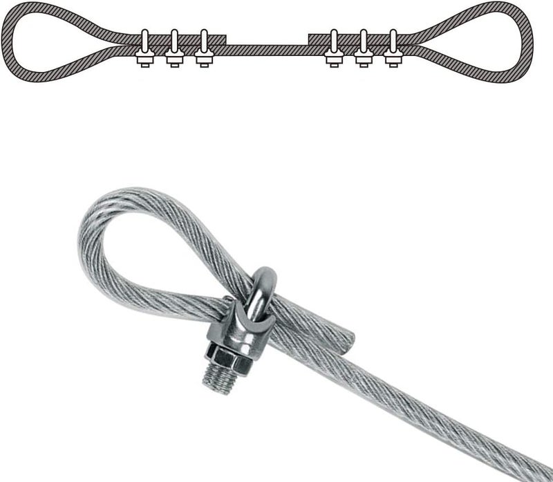 Cozihom 3/16 Inch M4 Wire Rope Cable Clip Clamp, 304 Stainless Steel, U Bolt Saddle Fastener, 25 Packs - Image 3