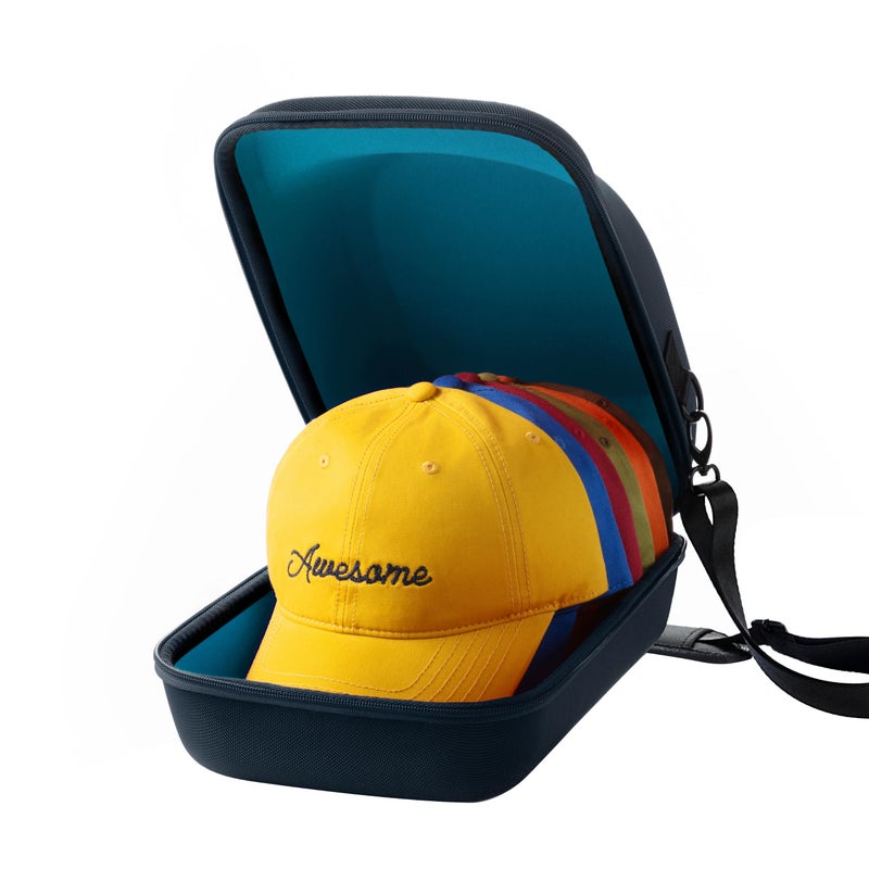 Ozueccr Hard Hat Travel Case Storage for Baseball Caps with Carrying Handle and Adjustable Shoulder Strap Hat Organizer Protects up to 6 Hats for Travel and Home Storage BlueBlue